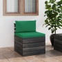 Central garden pallet sofa with pine wood cushions by vidaXL, Modular outdoor sofas - Ref: Foro24-3061688, Price: 78,43 €, Di...