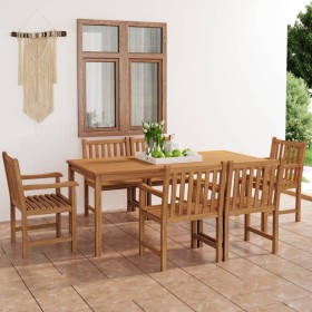 Conjunto de comedor de jardín 7 piezas madera maciza de teca de vidaXL, Conjuntos de jardín - Ref: Foro24-3059944, Precio: 1,...