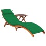 Garden lounger with table and cushion in solid acacia wood by vidaXL, Loungers - Ref: Foro24-3061592, Price: 190,14 €, Discou...