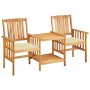 Garden chairs and table with solid acacia wood cushions by vidaXL, Garden sets - Ref: Foro24-3061292, Price: 143,58 €, Discou...