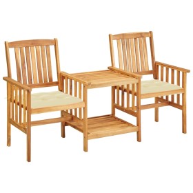 Garden chairs and table with solid acacia wood cushions by vidaXL, Garden sets - Ref: Foro24-3061292, Price: 142,99 €, Discou...