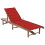 Garden lounger with bamboo cushion by vidaXL, Loungers - Ref: Foro24-3061638, Price: 203,93 €, Discount: %