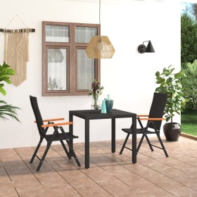 Garden dining set 3 pieces black and brown by vidaXL, Garden sets - Ref: Foro24-3060082, Price: 284,99 €, Discount: %