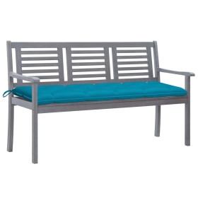 3-seater garden bench in gray eucalyptus wood and 150 cm cushion by vidaXL, garden benches - Ref: Foro24-3061069, Price: 194,...