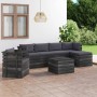 Garden pallet furniture 7 pieces cushions solid pine wood by vidaXL, Garden sets - Ref: Foro24-3061875, Price: 635,99 €, Disc...