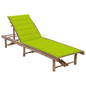 Garden lounger with bamboo cushion by vidaXL, Loungers - Ref: Foro24-3061643, Price: 192,78 €, Discount: %