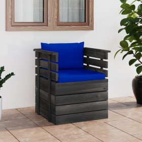 Garden armchair with pine wood cushions by vidaXL, Modular outdoor sofas - Ref: Foro24-3061729, Price: 86,10 €, Discount: %