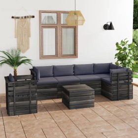 Pallet furniture for garden 7 pcs solid pine wood cushions by vidaXL, Garden sets - Ref: Foro24-3061959, Price: 641,29 €, Dis...