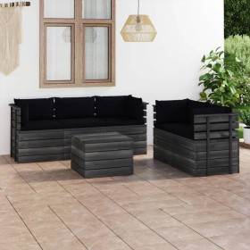 Garden furniture made of 6-piece pallets with solid pine wood cushions. by vidaXL, Garden sets - Ref: Foro24-3061894, Price: ...