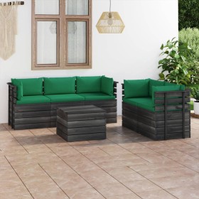 Garden pallet furniture 6 pieces cushions solid pine wood by vidaXL, Garden sets - Ref: Foro24-3061892, Price: 595,99 €, Disc...