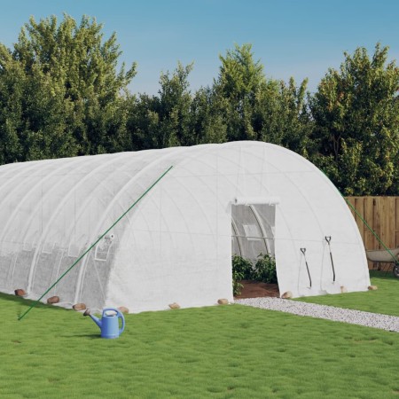 Greenhouse with white steel structure 36 m² 6x6x2.85 m by vidaXL, Greenhouses - Ref: Foro24-3188117, Price: 427,40 €, Discoun...