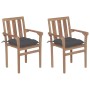 Garden chairs 2 units teak wood with anthracite gray cushions by vidaXL, Garden chairs - Ref: Foro24-3062223, Price: 233,71 €...