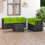 Garden pallet furniture 6 pieces cushions solid pine wood by vidaXL, Garden sets - Ref: Foro24-3061898, Price: 595,48 €, Disc...