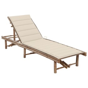 Garden lounger with bamboo cushion by vidaXL, Loungers - Ref: Foro24-3061634, Price: 193,99 €, Discount: %