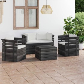 Garden pallet furniture 5 pieces cushions solid pine wood by vidaXL, Garden sets - Ref: Foro24-3061817, Price: 538,33 €, Disc...