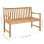 Solid teak wood garden bench with light blue cushion 120 cm by vidaXL, garden benches - Ref: Foro24-3062695, Price: 249,99 €,...