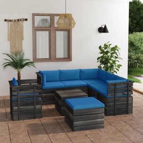 Pallet furniture for garden 8 pcs solid pine wood cushions by vidaXL, Garden sets - Ref: Foro24-3062035, Price: 689,34 €, Dis...