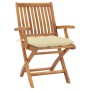 Garden chairs 2 pcs teak wood with cream white cushions by vidaXL, Garden chairs - Ref: Foro24-3062423, Price: 251,41 €, Disc...