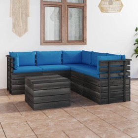 Garden pallet furniture 6 pieces cushions solid pine wood by vidaXL, Garden sets - Ref: Foro24-3061903, Price: 590,99 €, Disc...