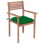 Garden chairs 2 units solid teak wood with green cushions by vidaXL, Garden chairs - Ref: Foro24-3062282, Price: 176,88 €, Di...