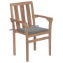 Garden chairs 2 units with gray cushions teak wood by vidaXL, Garden chairs - Ref: Foro24-3062209, Price: 241,99 €, Discount: %