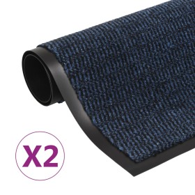 Rectangular knotted entrance mats 2 pcs blue 90x150 cm by vidaXL, Doormats - Ref: Foro24-3051616, Price: 66,03 €, Discount: %