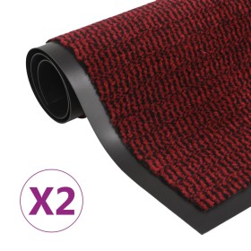 Alfombras de entrada rectangulares de nudo 2 uds rojo 40x60 cm de vidaXL, Felpudos - Ref: Foro24-3051603, Precio: 20,65 €, De...