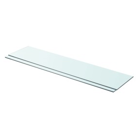 Shelves 2 units with transparent glass panel 90x20 cm by vidaXL, Shelves and shelves - Ref: Foro24-3051579, Price: 35,30 €, D...