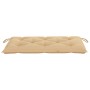 Solid teak wood garden bench with beige cushion 112 cm by vidaXL, garden benches - Ref: Foro24-3062667, Price: 144,99 €, Disc...