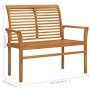 Solid teak wood garden bench with beige cushion 112 cm by vidaXL, garden benches - Ref: Foro24-3062667, Price: 144,99 €, Disc...