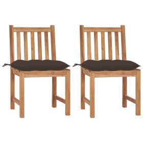 Garden chairs 2 units solid teak wood with cushions by vidaXL, Garden chairs - Ref: Foro24-3062939, Price: 214,68 €, Discount: %