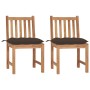 Garden chairs 2 units solid teak wood with cushions by vidaXL, Garden chairs - Ref: Foro24-3062939, Price: 212,99 €, Discount: %