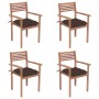 Garden chairs with cushions 4 units taupe gray teak wood by vidaXL, Garden chairs - Ref: Foro24-3062312, Price: 334,32 €, Dis...