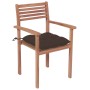 Garden chairs with cushions 4 units taupe gray teak wood by vidaXL, Garden chairs - Ref: Foro24-3062312, Price: 334,32 €, Dis...