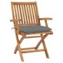 Garden chairs, 2 units, teak wood with gray cushions. by vidaXL, Garden chairs - Ref: Foro24-3062422, Price: 251,41 €, Discou...