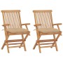 Garden chairs 2 pcs solid teak wood with beige cushions by vidaXL, Garden chairs - Ref: Foro24-3062505, Price: 180,41 €, Disc...