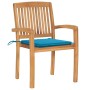 Garden chairs 2 units with solid blue teak wood cushions by vidaXL, Garden chairs - Ref: Foro24-3063256, Price: 236,13 €, Dis...