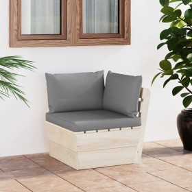 Corner sofa made of garden pallets with impregnated fir cushions by vidaXL, Modular outdoor sofas - Ref: Foro24-3063349, Pric...