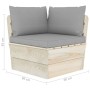 Ecksofa aus Gartenpaletten mit imprägnierten Tannenkissen von vidaXL, Modulare Sofas für den Außenbereich - Ref: Foro24-30633...