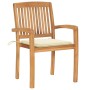 Garden chairs 2 units with solid cream teak wood cushions by vidaXL, Garden chairs - Ref: Foro24-3063254, Price: 237,99 €, Di...