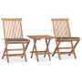 Folding garden dining set 3 pieces teak wood cushions by vidaXL, Garden sets - Ref: Foro24-3063199, Price: 162,29 €, Discount: %