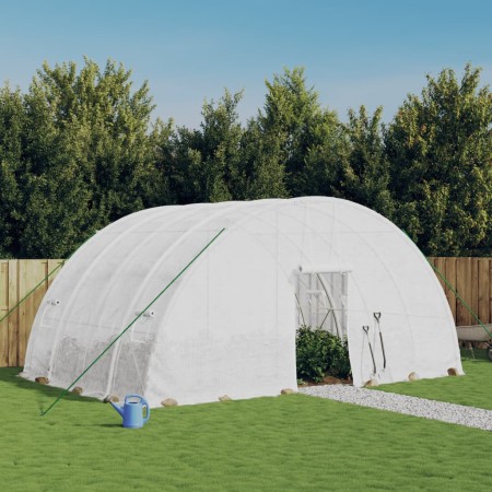 Greenhouse with white steel structure 24 m² 6x4x2.85 m by vidaXL, Greenhouses - Ref: Foro24-3188116, Price: 311,72 €, Discoun...