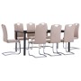 Juego de comedor 9 piezas cuero sintético color capuchino de vidaXL, muebles para cocinas y comedores - Ref: Foro24-3053120, ...