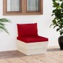 Central sofa made of garden pallets with impregnated fir wood cushions by vidaXL, Modular outdoor sofas - Ref: Foro24-3063366...