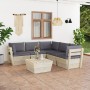 Garden furniture made of 6 pallet pieces and fir wood cushions. by vidaXL, Garden sets - Ref: Foro24-3063528, Price: 513,03 €...