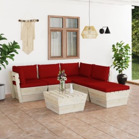 6-piece pallet garden furniture and fir wood cushions by vidaXL, Garden sets - Ref: Foro24-3063561, Price: 393,99 €, Discount: %