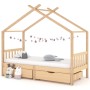 Estructura cama niños con cajones madera maciza pino 90x200 cm de vidaXL, Cunas y camas para niños - Ref: Foro24-322147, Prec...