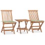 Folding garden dining set 3 pieces teak wood cushions by vidaXL, Garden sets - Ref: Foro24-3063210, Price: 180,39 €, Discount: %