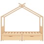 Estructura cama niños con cajones madera maciza pino 90x200 cm de vidaXL, Cunas y camas para niños - Ref: Foro24-322147, Prec...