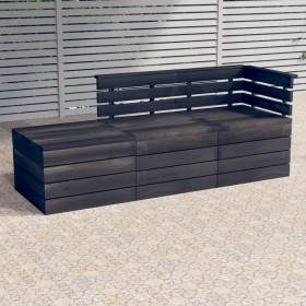 Garden pallet furniture 3 pcs solid dark gray pine wood by vidaXL, Garden sets - Ref: Foro24-3063738, Price: 165,73 €, Discou...